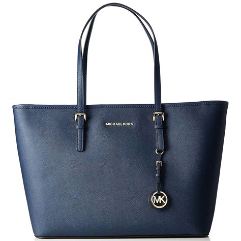 michael kors jet set saffiano leather tote navy|Michael Kors sullivan large tote.